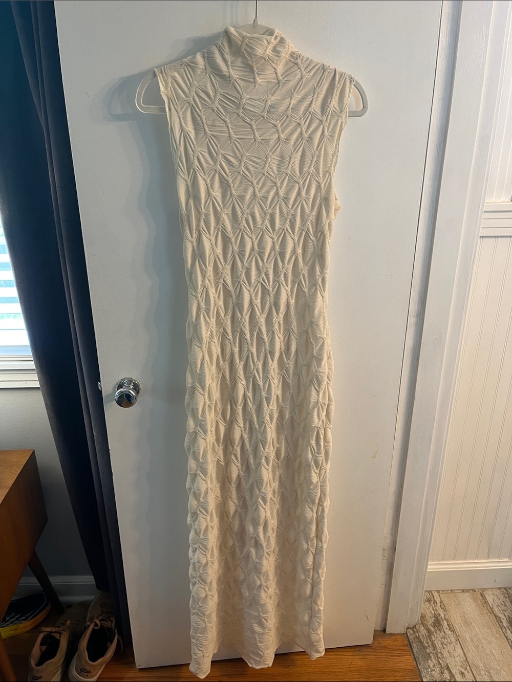 VILA Cream Sleeveless Turtleneck Maxi Dress